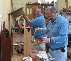 Two friends enjoying their time together in one of Chuck Bender's private hands-on classes.